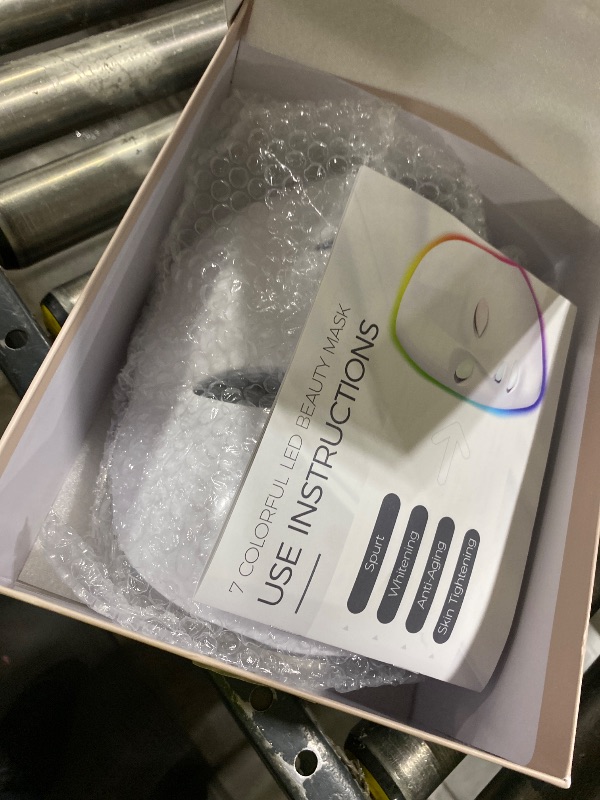 Photo 1 of SDKWDH LED Face Mask Light Therapy, Red Light Therapy Mask with 7 Colors, 850nm Infrared & Red Light Therapy for Face, Portable Anti-Aging Skin Rejuvenation Tool with Timer for Home Use