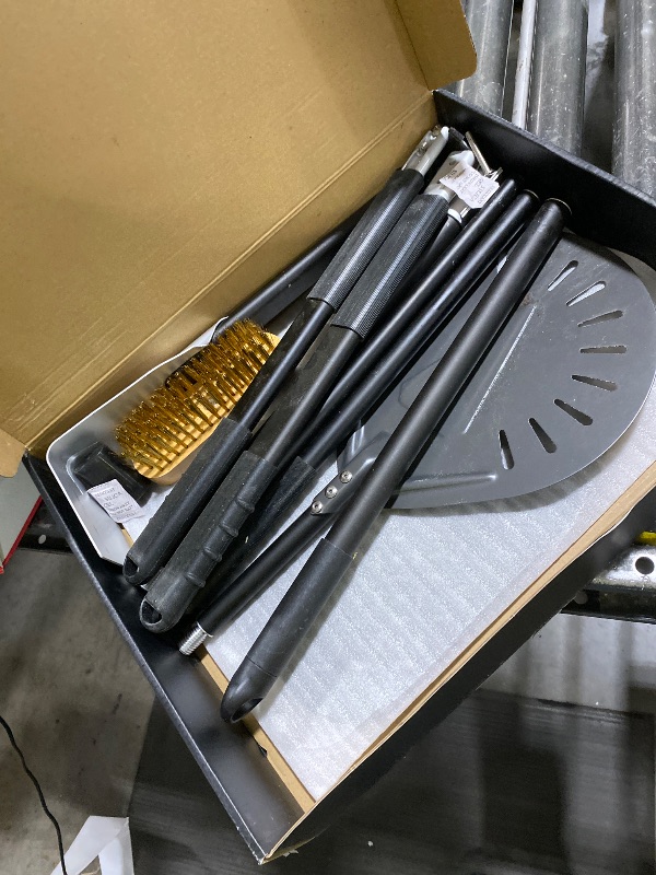 Photo 1 of 4 Piece Pizza Oven Kit, 9 Inch Pizza Turning Peel, 12 Inch Perforated Pizza Peel, Oven Brush and Ash Rake, Wood Fired Commercial Oven Accessoires for Home, Restaurant