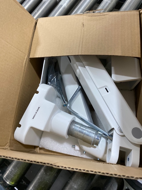 Photo 1 of monTEK Heavy-Duty Monitor Arm for 17-57" Ultrawide Curved Screen, Supports up to 59.4 lbs, Adjustable Gas Spring Arm, 75/100 VESA Mount, Clamp & Grommet Desk Monitor Mount Single, White