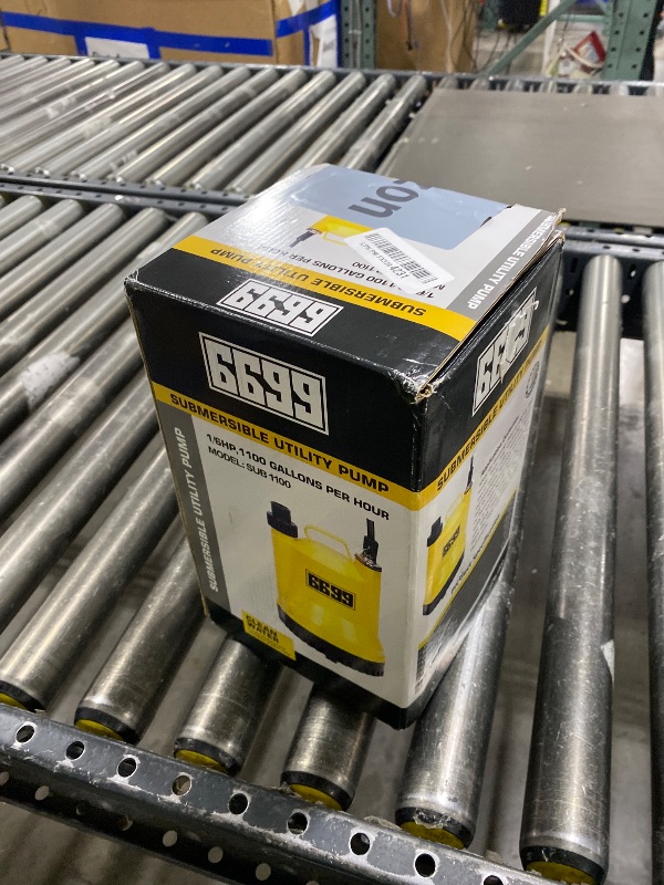 Photo 1 of 6699 1/6HP Portable Utility Pump Submersible Small Backup Sump Pump Draining Tool to Remove Water from Flooding House Basement Pool Tankless Heater Flushing Pump with 10-Foot Cord SUB 1100