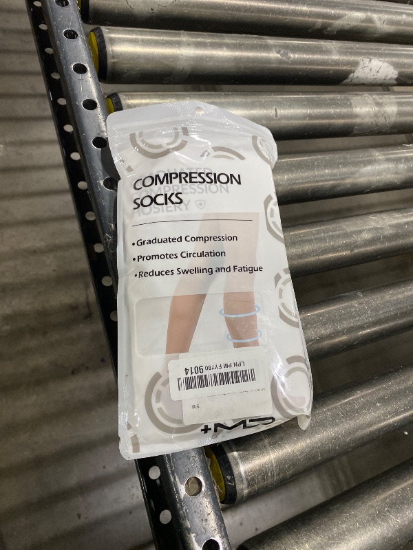 Photo 1 of +MD 2 Pairs Medical Compression Socks for Women & Men, Knee High Open Toe Stockings, Circulation Support & Comfort Hose Nude, X-Large