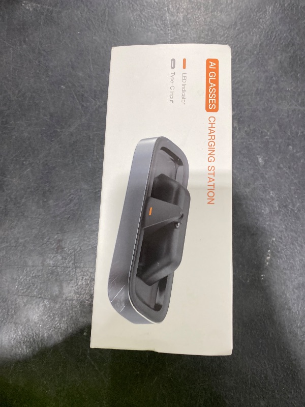 Photo 1 of Charging Station for Meta Ray-Ban Glasses - Wayfarer, Skyler, Headliner & Oakley Meta HSTN Charger with LED Indicator, Space Gray