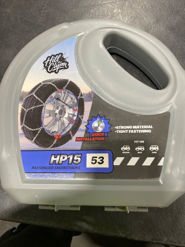Photo 1 of Snow Chains for Car Tires, Tire Chains for Passenger Cars, Sedan, SUVs, Quick Fit & Easy Installation Snow Tire Chains, Portable Reusable Emergency Tire Traction Chain, Set of 2 (HP1553)