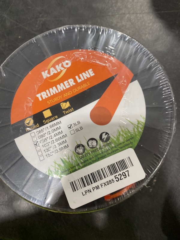 Photo 1 of 095 Trimmer Line, Heavy Duty Trimmer Line .095, 095 Weed Eater String, Commercial Grade Round 0.095 Inch String Trimmer Line, Weed Eater String .095Inch-880Ft-3Lb Fits Most of String Trimmers(Orange)