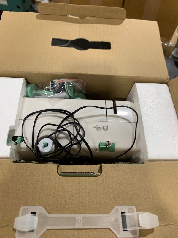 Photo 1 of StitchMaster Pro:Ballet on twin needles.Sewing machine,sewing machine for beginners,Double needle and double thread,16 kinds of stitches.Sewing machine for Household,sewing machine for adults.white