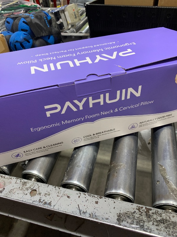 Photo 1 of PAYHUIN Cervical Neck Pillow, Memory Foam Pillows for Neck Discomfort Relief, 2 Heights Ergonomic Pillow with Breathable Ice Silk Cover, Neck Support Pillow for Side Sleepers, Odor-Free White