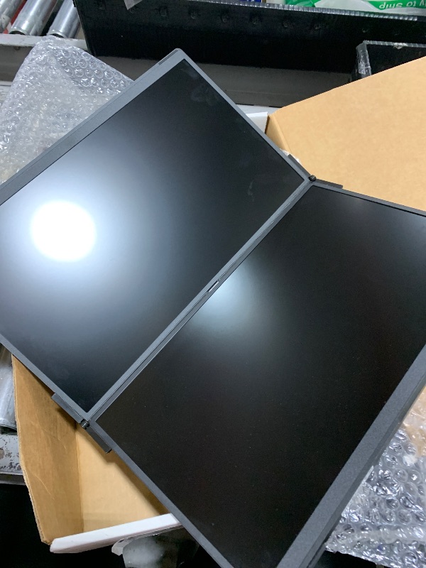 Photo 1 of JSAUX FlipGo Pro 15.6" Dual Portable Monitors, 1080P FHD IPS Dual Screen Monitor, Triple Screen Laptop Monitor Extender for Wins/macOS (Driver Required) with Magnetic Design/Plug & Play/Built-in Hub