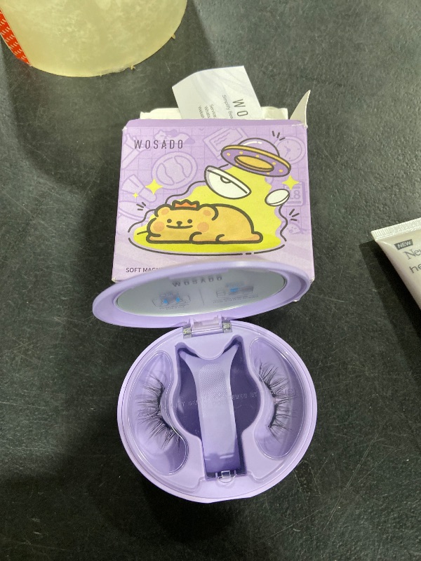 Photo 1 of WOSADO×BearisBug Soft Magnetic Eyelashes Kit with Applicator, [No.12 Iris Black] 21.5mm Reusable Glue-free Magnetic Lashes, Cruelty-free False Lashes, Waterproof, Lightweight, Suit for Heavy Makeup