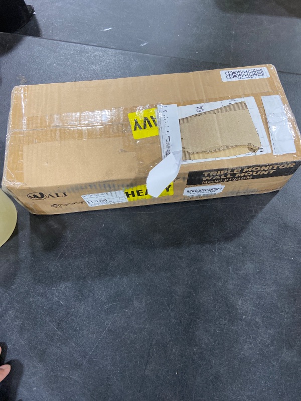 Photo 1 of WALI Triple Monitor Wall Mount for 17 to 32 Inch, Computer Monitor Arm for 3 Screens, Swivel Tilt Wall Mount with Mounting Holes 75x75/100x100mm, Per Arm Holds Up to 15.4lbs (013ARM), Black