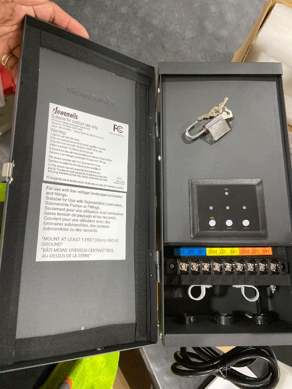 Photo 1 of DEWENWILS 300W Low Voltage Landscape Transformer WiFi with 3 Zones, Outdoor Landscape Lighting Transformer, 120V AC to 12/14V AC, Compatible with Alexa & Google Assistant, FCC Listed