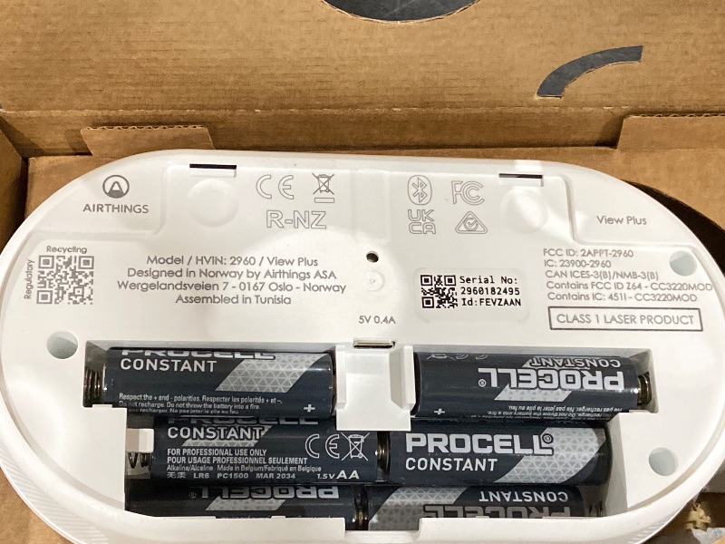 Photo 1 of Airthings 2960 View Plus - Battery Powered Radon & Air Quality Monitor (PM, CO2, VOC, Humidity, Temp, Pressure)