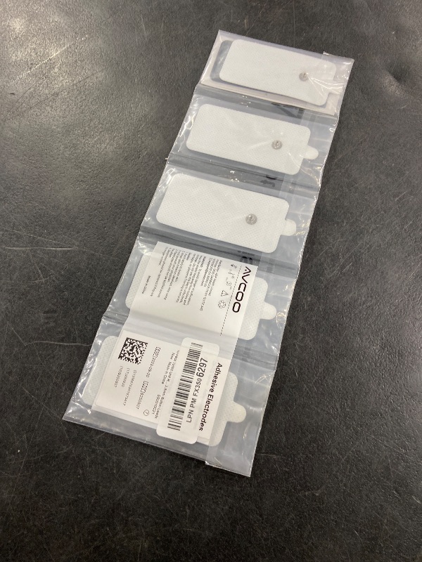 Photo 1 of 10-Pack TENS Unit Replacement Pads, Rectangular Snap TENS Electrode Pads with self-Adhesion for 50 Times, AVCOO Latex-Free 1.8"X3.8" TENS Pads Compatible with TENS EMS Devices Use 3.5mm Button Leads