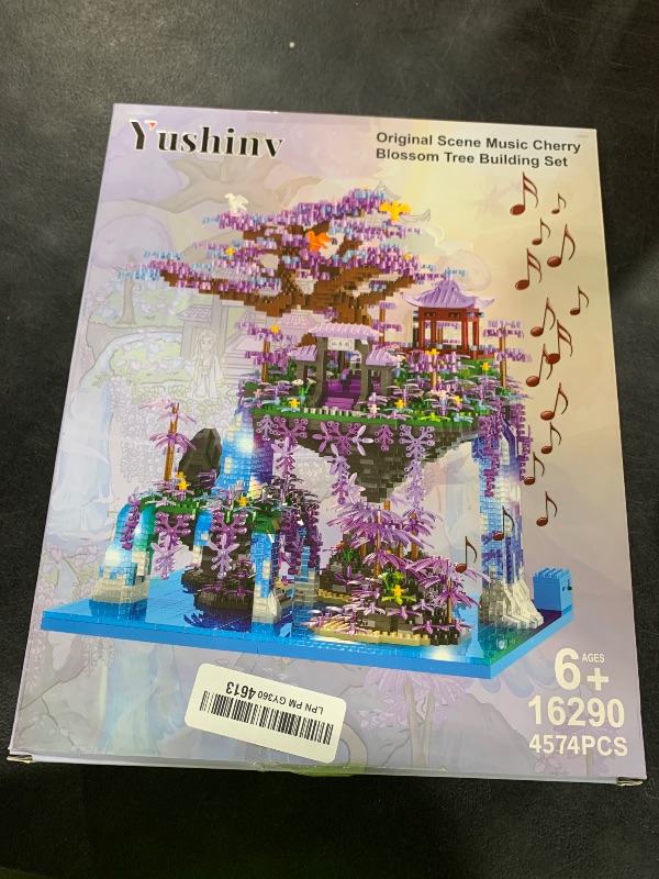 Photo 1 of Yushinv Cherry Blossom Tree Building Set with Box 4574Pcs, Original Scene Music Japanese Sakura Tree House(Type :Symphony), Cherry Bonsai Tree Lights Building Kit, Cherry Blossom Building Set.