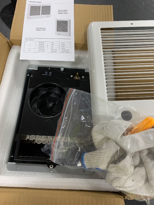 Photo 1 of Electric Wall Heater CSC151TW Complete Unit, Wall Mounted Electric Heater for Indoor Use, 1500 Watt, 5120 BTU, 120 Volt, White, with Adjustable Thermostat, Fast Heating