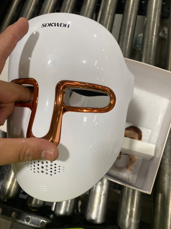 Photo 1 of SDKWDH Red Light Therapy for Face, Led Face Mask Light Therapy, Anti-Aging Infrared Therapy for Wrinkles, Fine Lines, 7-1 Colors LED Facial Skin Care Mask, Gold