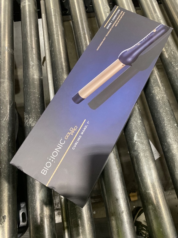 Photo 1 of Bio Ionic GoldPro 1" Curling Wand, Blue, Moisture Heat Technology & 24K Gold MX, Ceramic Long Barrel with Adjustable Heat, Versatile Hair Curler for Long-Lasting Curls