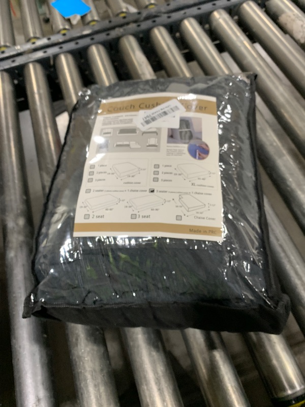 Photo 1 of MAXIJIN Waterproof 4 Pieces Couch Cushion Covers for Sectional Sofa Seat Slipcover Stretch Sectional Couch Cover for L Shape Left/Right Chaise with Elastic Bottom (3 Seater + 1 Chaise, Dark Gray)