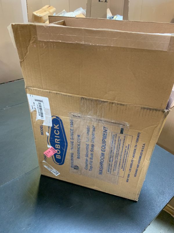 Photo 1 of Bobrick 824 Automatic Liquid Soap Dispenser, Top-Fill Touch-Free Soap Spout 34-fl oz. (1.0-L) Liquid Soap Capacity, For Public Restroom Countertops 1-3/8” Mounting Diameter, Chrome Finish