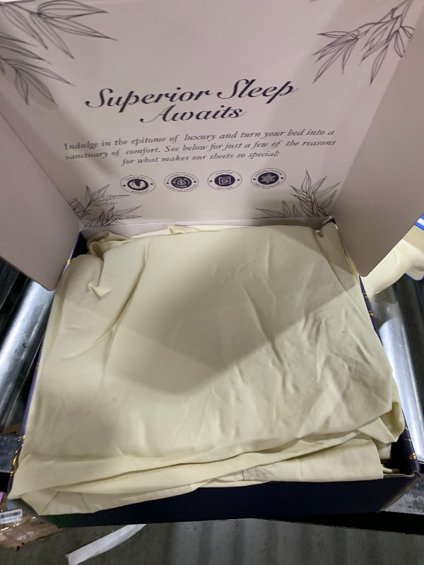 Photo 1 of DECOLURE 100% Viscose Derived from Bamboo Sheets King Size - Luxury 4 Pc Naturally Cooling Sheets, Ultra Soft Bed Set - Deep 17" Pockets, Durable Double Stitching, Oeko Tex Standard (Creme)