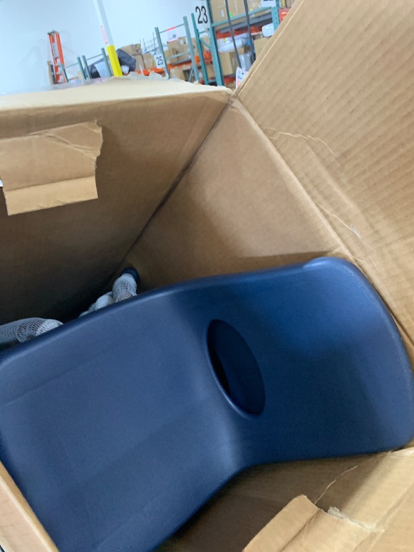 Photo 1 of FDP 12" School Stack Chair,Stacking Student Seat with Chromed Steel Legs and Ball Glides For In-Home Learning or Classroom - Navy (6-Pack), 10359-NV