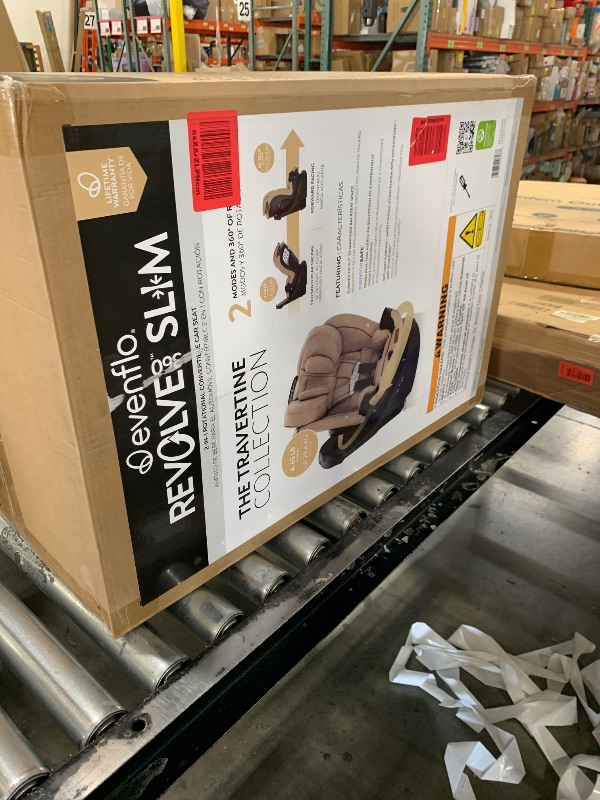 Photo 1 of Evenflo Revolve360 Slim 2-in-1 Rotating Car Seat with Green & Gentle Fabric (Travertine)