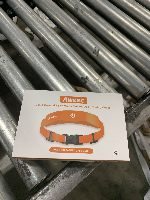 Photo 1 of GPS Electric Dog Fence with Free App, Wireless Fence System with Training Collar, Portable for Outdoor Use, Rechargeable Waterproof Flexiable Collar, Adjustable of Dogs (Orange)