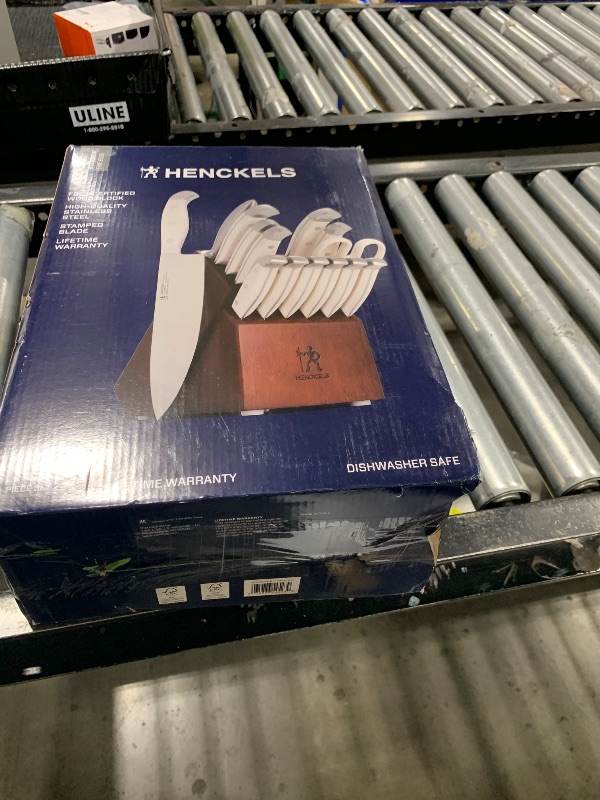Photo 1 of HENCKELS Statement Razor-Sharp 15-Piece White Handle Knife Set with Block, German Engineered Knife Informed by over 100 Years of Mastery