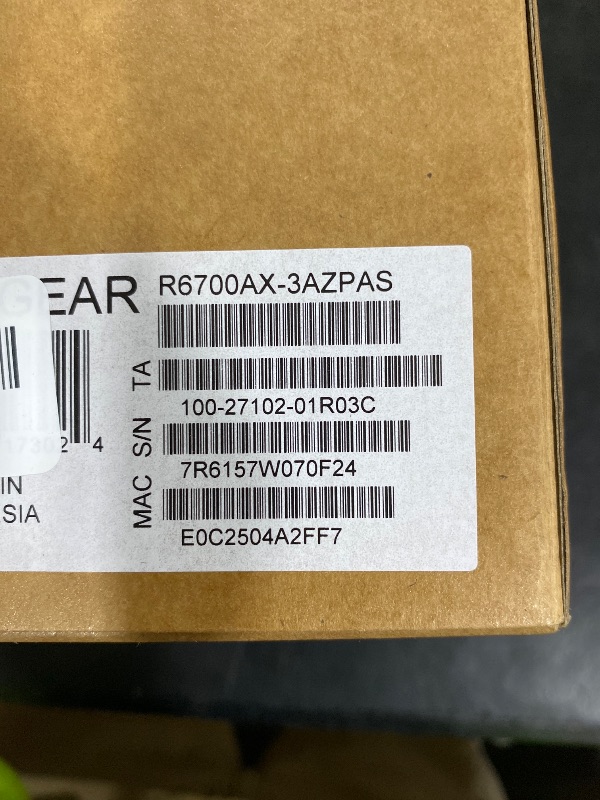 Photo 1 of NETGEAR 4-Stream WiFi 6 Router (R6700AX) – Router Only, AX1800 Wireless Speed (Up to 1.8 Gbps), Covers up to 1,500 sq. ft., 20 Devices – Free Expert Help, Dual-Band