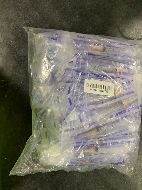 Photo 1 of 100 Pack Disposable 3ml Syringes with Needle 25G 1”, Sterile Luer Lock Syringe Individually Packaged for Labs, Liquid Measuring, Oil