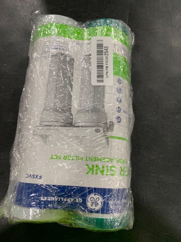 Photo 1 of GE FXSVC Under Sink Water Filter, Replacement for Water Filtration System, Twice-Filtered Water, Reduces Sediment & Other Impurities from Water, Replace Every 6 Months, 2 Filters