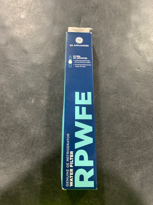 Photo 1 of GE RPWFE Refrigerator Water Filter, Genuine Replacement Filter, Certified to Reduce Lead, Sulfur, and 50+ Other Impurities, Replace Every 6 Months for Best Results, Pack of 1