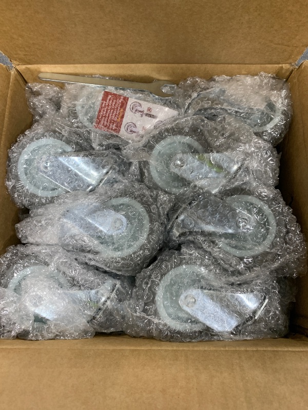 Photo 1 of HOLKIE Caster Wheels 3 inch Locking Casters Set of 16, Threaded Stem 3/8" -16 x 1-1/2" (Diameter 3/8", Length 1-1/2") Swivel Heavy Duty Castors Gray