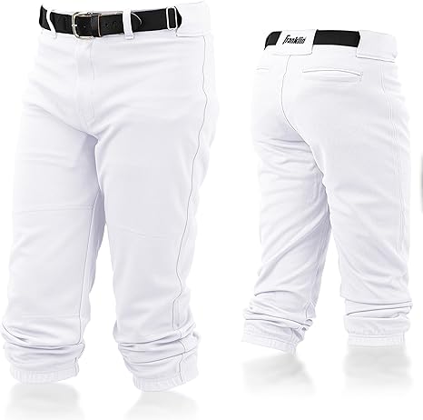 Photo 1 of Franklin Sports Youth Baseball + Softball Pants - Knee High + Relaxed Fit Kids Baseball Pants - White, size xl youth