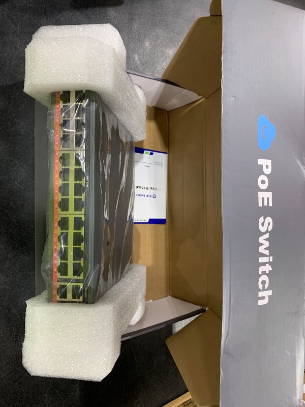 Photo 1 of 24 Port Gigabit PoE Switch with 2 Uplink 1000Mbps,Large Power up to 400W 802.3af/at, Metal Desktop Wall Mountable,VLAN Function,250 Meters Extend,Metal Plug and Play Network Switch