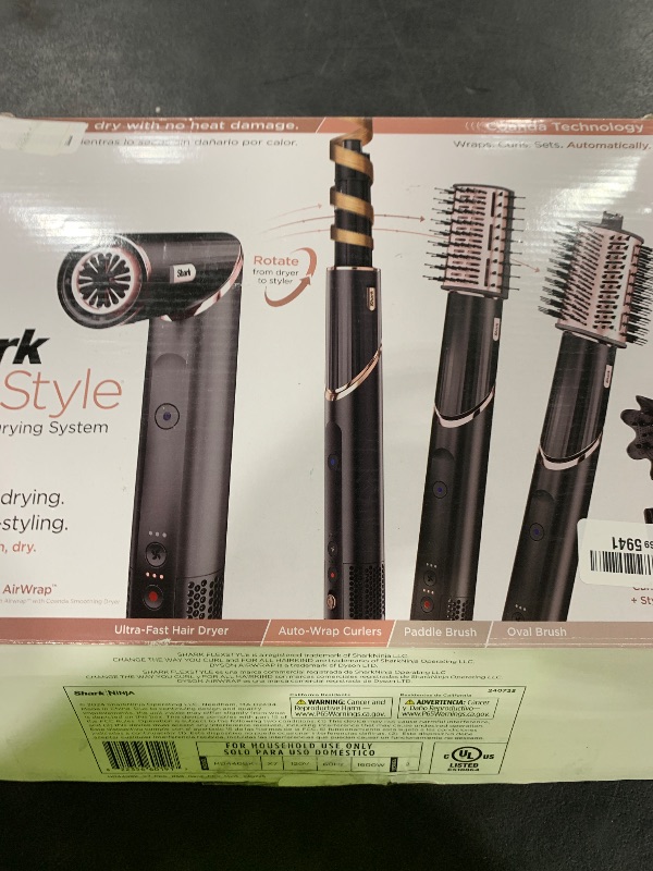 Photo 1 of Shark Hair Dryer | FlexStyle Hair Styling System | Portable & Powerful Blow Dryer Brush | Hair Curler & Volumizer | 6 Styling Tools Included | Best for All Hair Types | Black | HD440BK