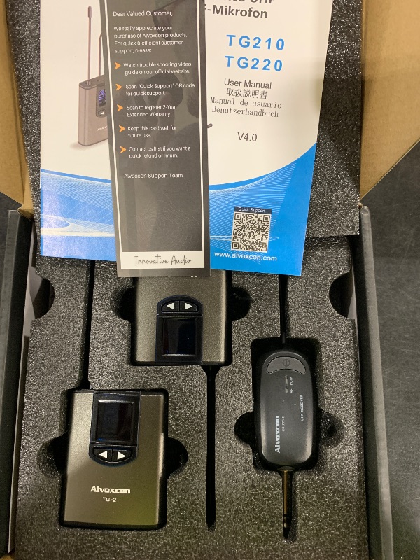 Photo 1 of Alvoxcon UHF Dual Channel Wireless Lavalier Microphone System with Volume Control for iPhone, DSLR, PA Speaker, YouTube, Podcast, Video Recording, Conference, Vlogging, Church, Interview, Teaching