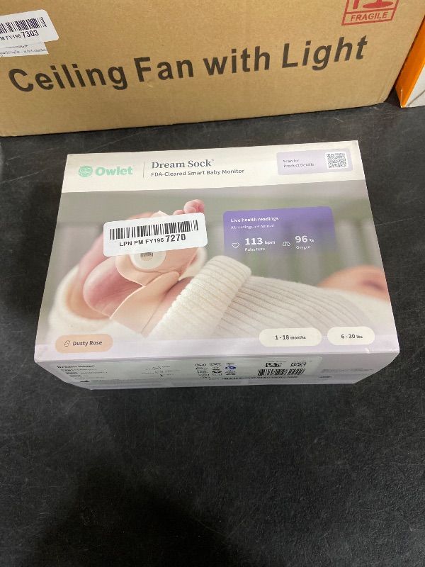 Photo 1 of Owlet Dream Sock® - FDA-Cleared Smart Baby Monitor - Track Live Pulse (Heart) Rate, Oxygen in Infants - Receive Notifications - Dusty rose