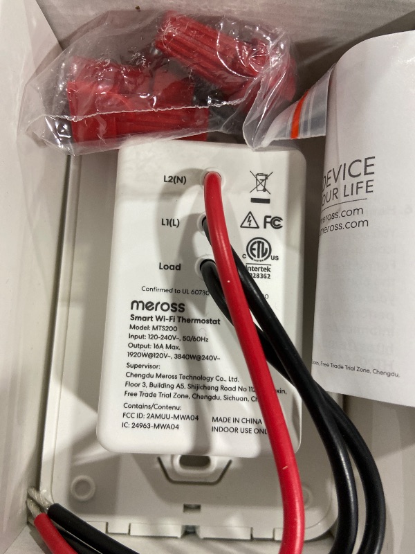 Photo 1 of meross Smart Thermostat for Electric Baseboard and in-Wall Heaters Work with HomeKit, Alexa and Google Home, 120V-240V Wi-Fi Programmable Thermostat with Easy Install, Energy Saving, 4 Wires Needed