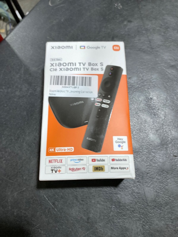 Photo 1 of Xiaomi Android TV Box S 3rd Gen, 4K UHD Google TV Box Dolby Vision Atmos & DTS:X, 2GB + 32GB Storage WiFi 6 HDMI 2.1 360° Bluetooth Remote Voice Control for Television Internet Streaming Connection