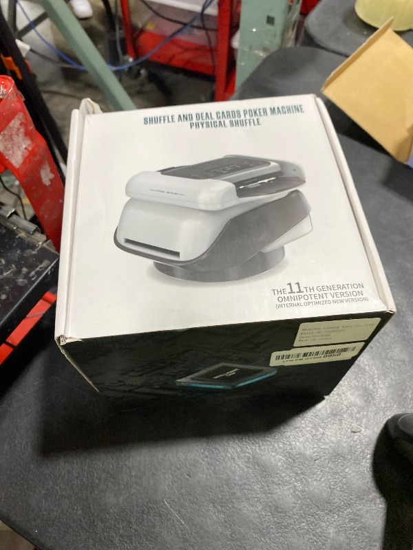 Photo 1 of 2-in-1 Automatic Card Shuffler & Dealer for 1-2 Decks Support 8 Players, 4 Drawing Remotes, Rechargeable Card Dealer Machine, Preset Games for Poker, UNO, Blackjack, Texas, Crazy Eights (white)