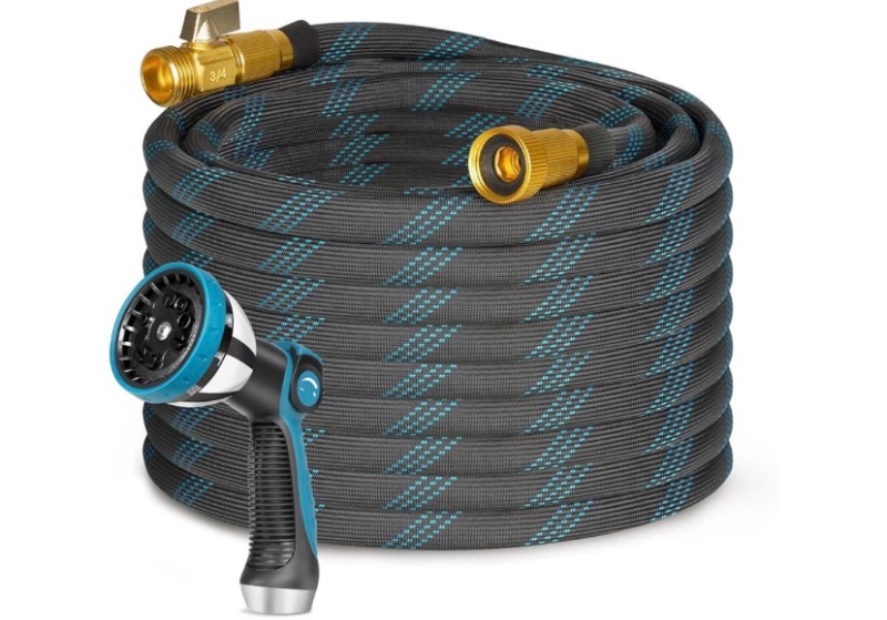 Photo 1 of Garden Hose 100ft Flexible Water Hose with 10 Function Sprayer Leak-proof Lightweight Non-Expanding Water Pipe with Solid Fittings for Yard?RV (100FT)