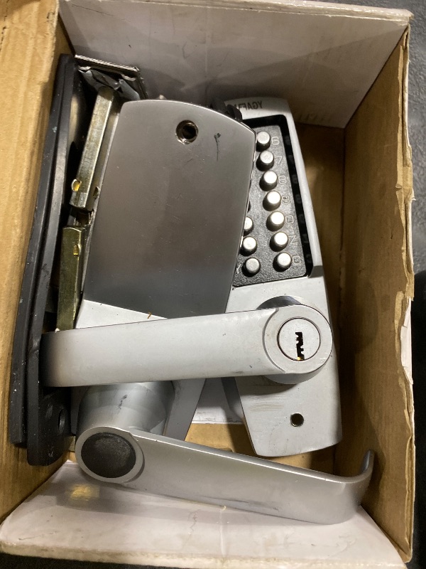 Photo 1 of Mechanical Entry Door Lock, 14 Digital keypad,Weatherproof deadbolt with Handle, Security Heavy Duty Outdoor Lock Without Electronic, Easy Installation, for Home, Yard-gate, Office, Chrome