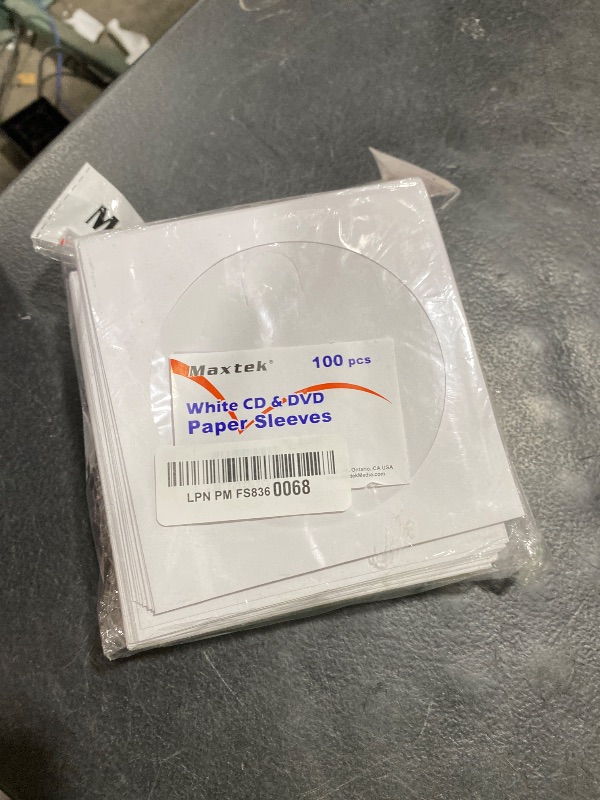 Photo 1 of 100 Pack Maxtek Premium Thick White Paper CD DVD Sleeves Envelope with Window Cut Out and Flap, 100g