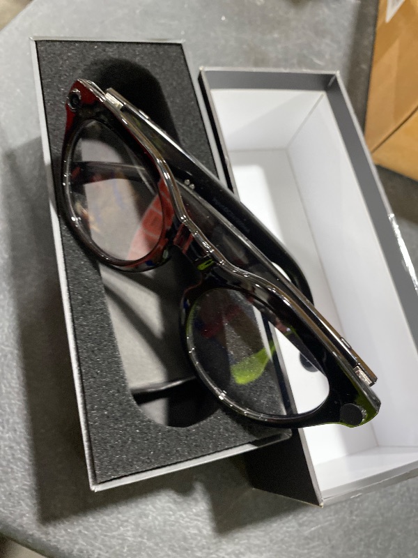 Photo 1 of AI Smart Glasses with Camera, 2K Camera Glasses,12MP Video Recording Glasses, Real Time Translation, AI Voice Assistant,Sunglasses with 3 Pack Lenses - Photochromic Lenses,Purple and Blue Lenses