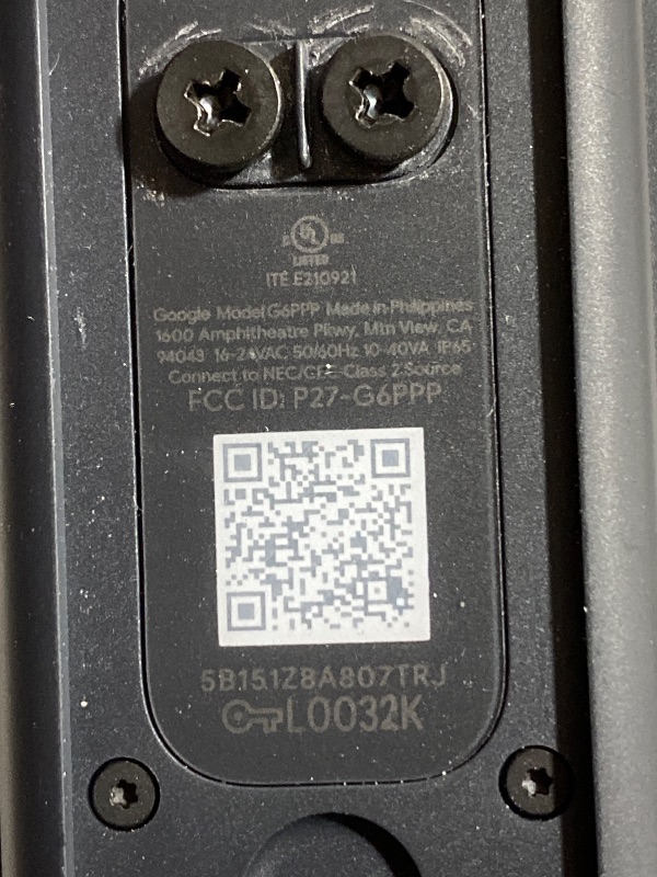 Photo 1 of Google Nest Doorbell (Wired, 3rd Gen) - 2K Video and Gemini, Live View, Night Vision, 2-Way Audio - Works with Google Home - 2025 Model - Snow