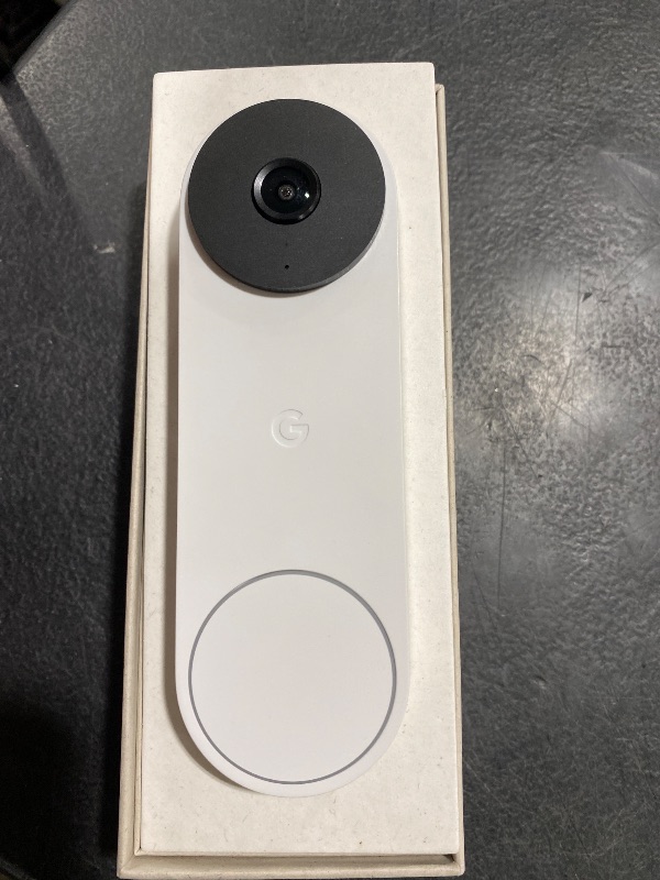 Photo 1 of Google Nest Doorbell (Wired, 3rd Gen) - 2K Video and Gemini, Live View, Night Vision, 2-Way Audio - Works with Google Home - 2025 Model - Snow