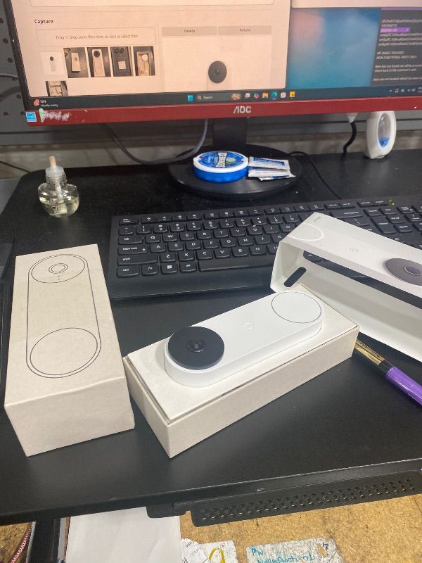 Photo 1 of Google Nest Doorbell (Wired, 3rd Gen) - 2K Video and Gemini, Live View, Night Vision, 2-Way Audio - Works with Google Home - 2025 Model - Snow