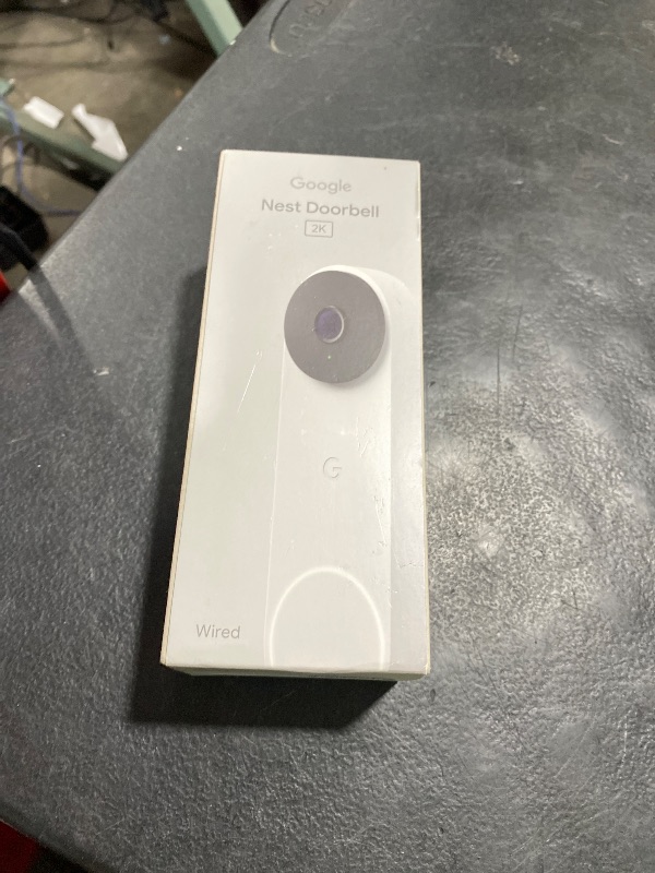 Photo 1 of Google Nest Doorbell (Wired, 3rd Gen) - 2K Video and Gemini, Live View, Night Vision, 2-Way Audio - Works with Google Home - 2025 Model - Snow