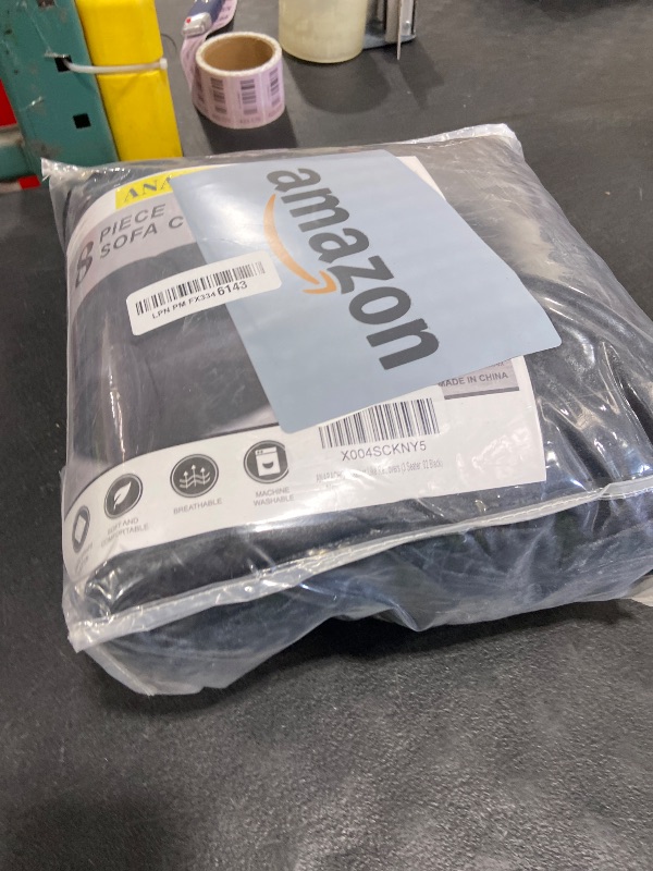 Photo 1 of ANARACHON Leather Look Recliner Couch Cover, 8-Pieces Stretch Recliner Sofa Covers, Soft Reclining Slipcover, Washable Furniture Protector for Pets (3 Seater, Black)