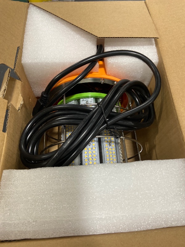 Photo 1 of NON-FUNCTIONAL, PARTS ONLY--------------------------------------------------------------------400W LED Temporary Work Light,Portable Hanging Construction Work Light,5000K 56000LM,with ON/Off Button & Hook Jobsite Lighting
